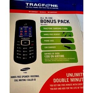 Samsung T105G Tracfone Prepaid GSM Basic Cell Phone Black -- New D12